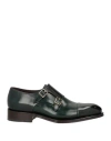 Santoni Man Loafers Green Size 9 Leather