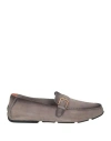 Santoni Man Loafers Lead Size 7.5 Leather In Grey