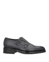 Santoni Man Loafers Lead Size 10.5 Soft Leather In Grey