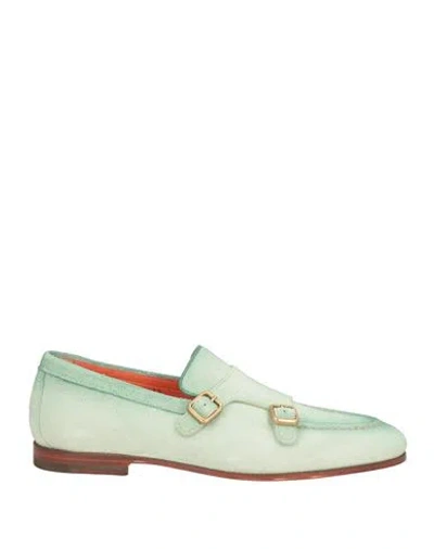 Santoni Man Loafers Light Green Size 7.5 Leather