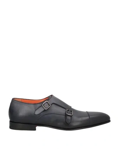 Santoni Man Loafers Midnight Blue Size 12 Soft Leather