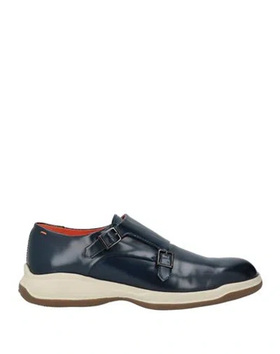 Santoni Man Loafers Midnight Blue Size 6.5 Leather