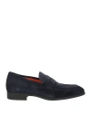 Santoni Man Loafers Midnight Blue Size 7 Leather