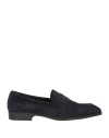 Santoni Man Loafers Midnight Blue Size 8 Leather