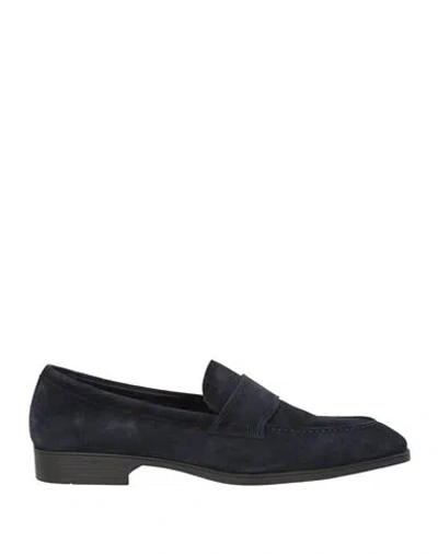 Santoni Man Loafers Midnight Blue Size 8 Leather