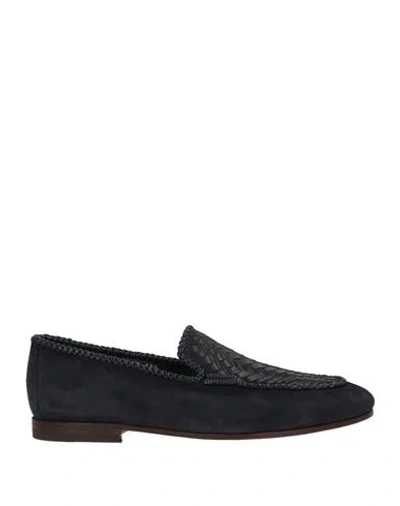 Santoni Man Loafers Midnight Blue Size 8 Leather