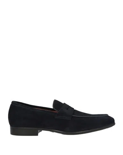 SANTONI SANTONI MAN LOAFERS MIDNIGHT BLUE SIZE 8 LEATHER