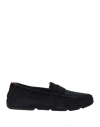 Santoni Man Loafers Midnight Blue Size 9 Leather In Blue