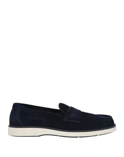 Santoni Man Loafers Midnight Blue Size 9 Leather