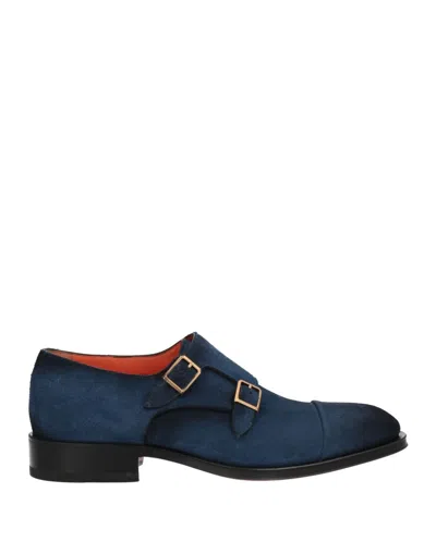 Santoni Loafers In Navy Blue