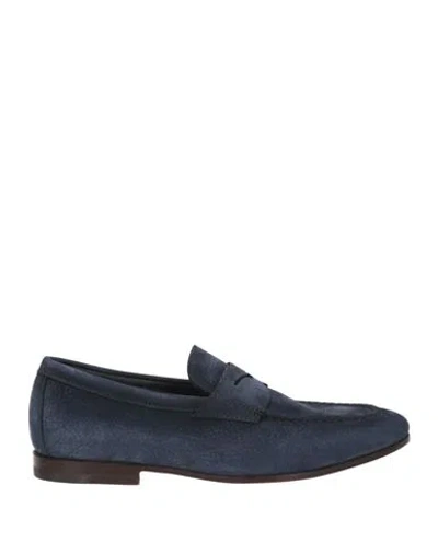 Santoni Man Loafers Navy Size 8 Leather