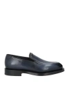 Santoni Goodyear Man Loafers Navy Size 10.5 Leather In Navy