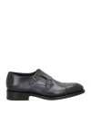 Santoni Man Loafers Lead Size 8.5 Leather In Gray