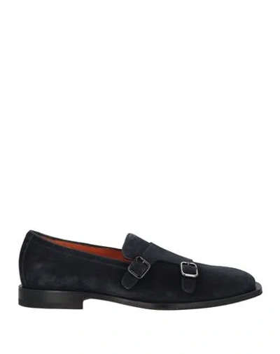 Santoni Man Loafers Navy Size 8.5 Leather