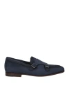 Santoni Midnight Blue Suede Pura Loafers In Navy