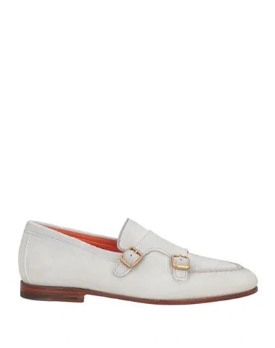 Santoni Man Loafers Off White Size 9 Leather