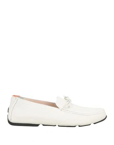 Santoni Man Loafers Off White Size 9 Leather