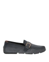 Santoni Man Loafers Slate Blue Size 9 Leather