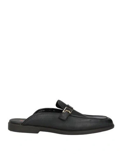 Santoni Man Mules & Clogs Black Size 9 Leather