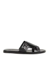 Santoni Man Sandals Black Size 11 Leather