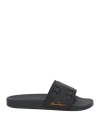 Santoni Man Sandals Black Size 9 Rubber In Black