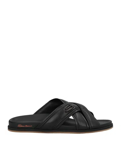Santoni Sandals In Black