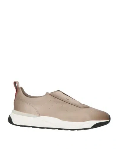 Santoni New Leas Perforated-detailing Leather Sneakers In Brown