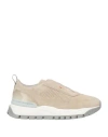 Santoni Man Sneakers Beige Size 9.5 Leather