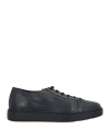 Santoni Man Sneakers Black Size 7.5 Leather In Black