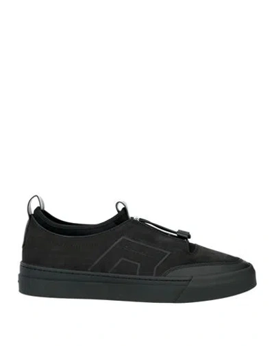 Santoni Man Sneakers Black Size 8 Leather