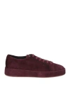 Santoni Man Sneakers Burgundy Size 8.5 Leather In Red