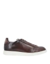 Santoni Man Sneakers Cocoa Size 11 Soft Leather In Brown