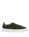 Santoni Man Sneakers Dark Green Size 8.5 Leather In Green