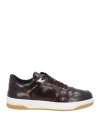 Santoni Man Sneakers Deep Purple Size 9 Leather
