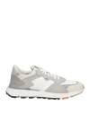 Santoni Man Sneakers Grey Size 7 Leather, Textile Fibers