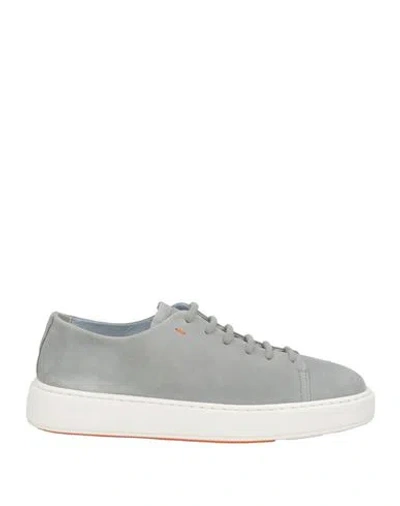 Santoni Man Sneakers Grey Size 7.5 Leather In Gray