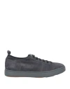 Santoni Man Sneakers Lead Size 8.5 Leather In Grey