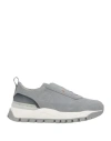 Santoni Man Sneakers Light Grey Size 8 Leather In Grey