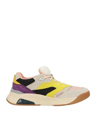 Santoni Man Sneakers Light Grey Size 8 Leather, Textile Fibers In Multi