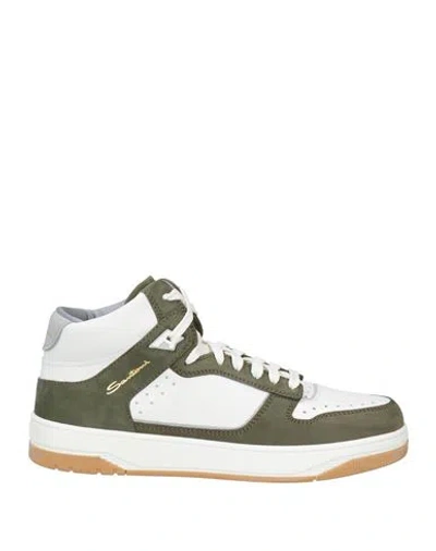 Santoni Logo-print Hi-top Sneakers In Green