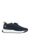 Santoni Innova By  Man Sneakers Midnight Blue Size 6 Leather, Textile Fibers