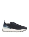 Santoni Man Sneakers Navy Size 11.5 Leather In Navy
