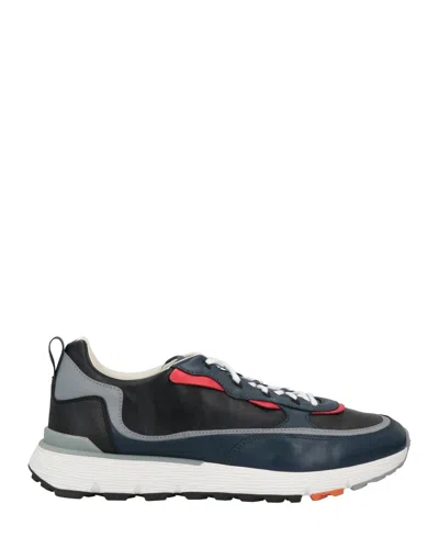 Santoni Sneakers In Navy Blue