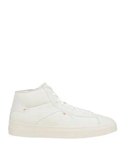 Santoni Man Sneakers Off White Size 8.5 Leather