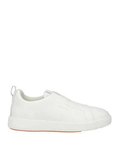 Santoni Man Sneakers Off White Size 9 Leather