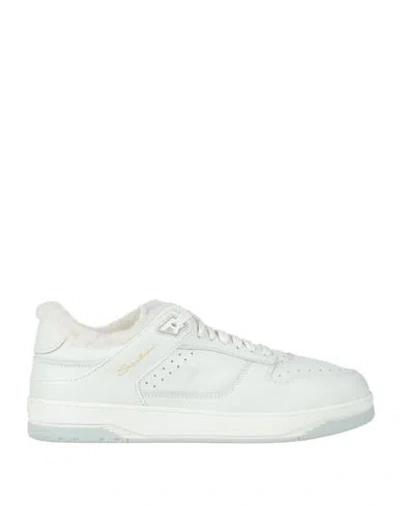 Santoni Man Sneakers Off White Size 9 Leather