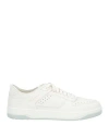 Santoni Man Sneakers Off White Size 9 Leather In Off White