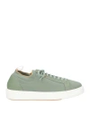 Santoni Man Sneakers Sage Green Size 8.5 Textile Fibers, Leather