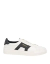 Santoni Men's Double Buckle Leather Low-top Sneakers In White