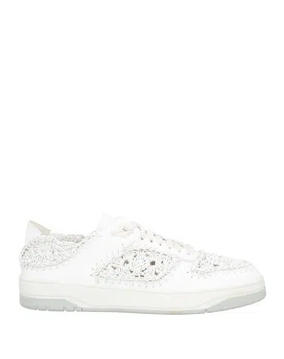 Santoni Man Sneakers White Size 8.5 Leather